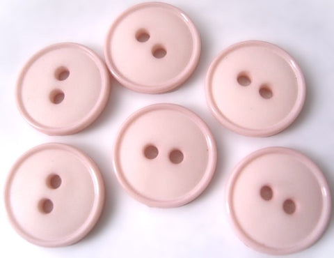 B4706 15mm Pale Baby Pink Matt Centre Nylon 2 Hole Button