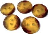 B4801 20mm Amber and Brown Semi Transparent Gloss 2 Hole Button