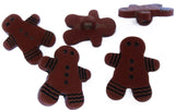 B5106 17mm Redwood Gingerbread Man Novelty Childrens Shank Button