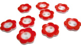 B6911 11mm Red and White Flower Shape Two Hole Button