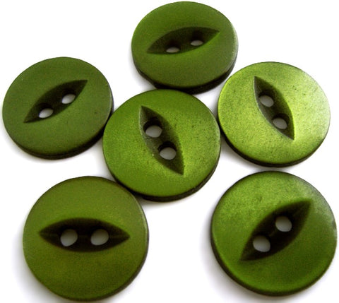 B7660 14mm Cypress Green 2 Hole Polyester Fish Eye Button