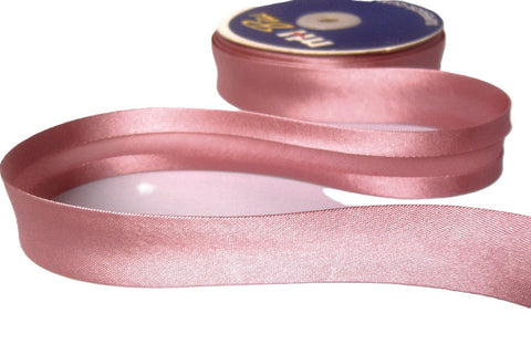 BB2060 25mm Dusky Pink Satin Bias Binding Tape