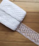 L640 9cm White Cotton Flat Lace Trim