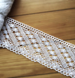 L640 9cm White Cotton Flat Lace Trim