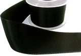 R0109 50mm Black Double Face Metallic Edge Satin Ribbon by Berisfords