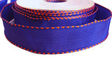 R0140 25mm Purple Blue-Orange Banded Satin Edge Ribbon by Berisfords