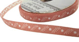 R1672C 11mm Dusky Apricot Flowery Vintage Cotton Ribbon