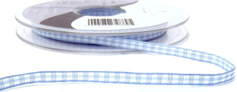 R1753 5mm Sky Blue Polyester Gingham Ribbon by Berisfords