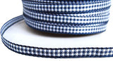 R2191 5mm Navy and White Polyester Gingham Ribbon