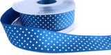 R2772 25mm Royal Blue-White Micro Polka Dot Spotty Satin Ribbon,Berisfords