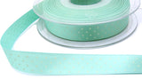 R3346 15mm Aqua-White Micro Polka Dot Spotty Satin Ribbon, Berisfords