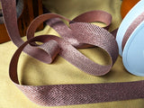 R3603 25mm Rose Gold Metallic Herringbone Ribbon by Berisfords