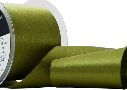 R3735 70mm Moss Green Double Face Satin Ribbon by Berisfords