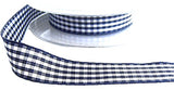 R4087L 16mm Navy and White Polyester Gingham Ribbon