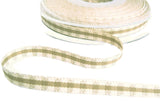 R5013 7mm Oatmeal-Cream Rustic Gingham Ribbon by Berisfords