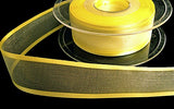 R6035 25mm Lemon Sheer Elegance Ribbon with Satin Borders by Berisfords