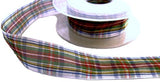 R6048 25mm Dress Stewart Tartan Sheer Ribbon by Berisfords