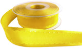 R6929 25mm Yellow Satin-Taffeta Retro Stitch Ribbon by Berisfords