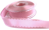 R6943 25mm Azalea Pink Satin-Taffeta Retro Stitch Ribbon by Berisfords