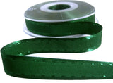 R6957 15mm Hunter Green Satin-Taffeta Retro Stitch Ribbon by Berisfords