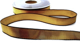 R6971 16mm Dark Gold Metallic-Woven Black Edge Ribbon by Berisfords