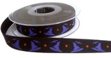 R6986 15mm Black-Purple-Orange Witches Hat Halloween Ribbon,Berisfords