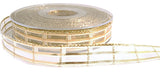 R7071 15mm Cream-Metallic Gold Sheer Check Ribbon by Berisfords