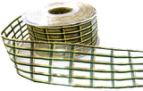 R7085 40mm Hunter Green-Metallic Gold Sheer-Check Ribbon by Berisfords