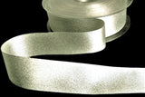 R7679 30mm Pearl White-Metallic Silver Glitter Satin Ribbon,Berisfords