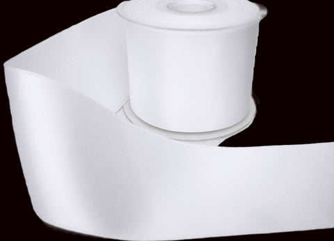 R7780 70mm White Double Face Satin Ribbon