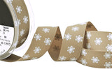 R9204 25mm Oatmeal Rustic Taffeta Polka Flakes Ribbon by Berisfords