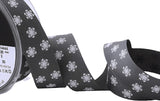 R9215 25mm Smoked Grey Rustic Polka Flakes Ribbon, Berisfords