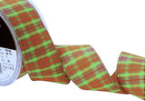 R9245 40mm Neon Tartan Woven Rustic Taffeta Ribbon by Berisfords