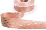 R9833 25mm Pink-Metallic Gold Shimmer Stitch Ribbon by Berisfords