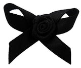 RB052 Black 7mm Satin Ribbon Rose Bow by Berisfords