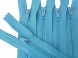 Z5041 15cm Pale Peacock Blue Nylon No.3 Pin Lock Closed End Zip