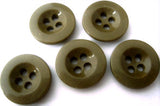 B0868 17mm Khaki Green Glossy 4 Hole Trouser or Brace Type Button