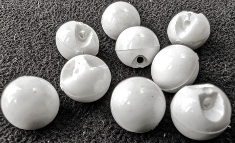 B10147 12mm Natural White Nylon Ball Button-Hole Built into the Back.