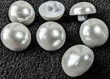 B10162 18mm White Pearl Domed Half Ball Shank Button