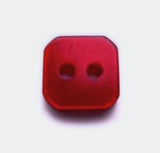 B10207 11mm Scarlet Red Polyetsr Square Shape 2 Hole Button