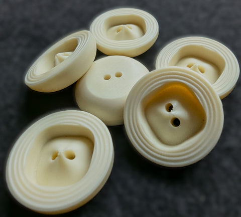 B11055 25mm Vintage Cream Very Chunky Celluloid 2 Hole Button