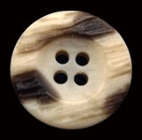 B11330 20mm Naturals-Dark Brown Textured Rim 4 Hole Button