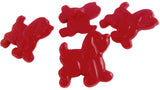 B11513 22mm Red Poodle Dog Gloss Nylon Childrens Shank Button