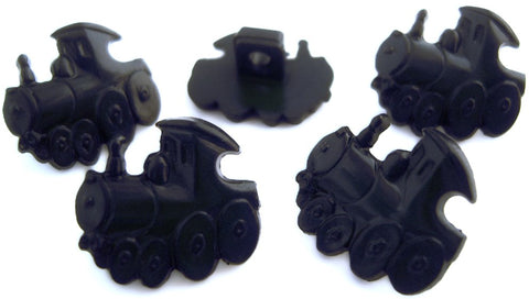 B11601 15mm Navy Train Shaped Novelty Childrens Shank Button