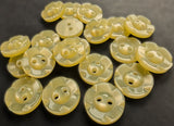 B11606 11mm Lemon Dished Edge (Fruit Gum) Polyester 2 Hole Button