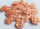 B11651 11mm Peach Dished Edge (Fruit Gum) Polyester 2 Hole Button