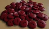 B11717 18mm Deep Scarletberry Soft Sheen, Lighty Domed 2 Hole Button