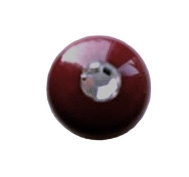 B12418 11mm Glossy Wine Shank Button with a Diamante Jewel Centre