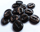 B13109 18mm Dark Brown Tonal Shadow Stripe Polyester 2 Hole Button