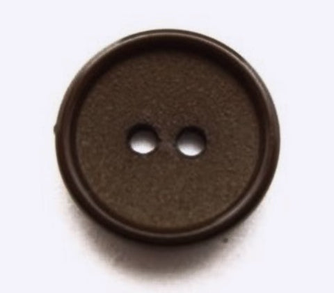 B13575 15mm Coffee Brown Matt Centre 2 Hole Button